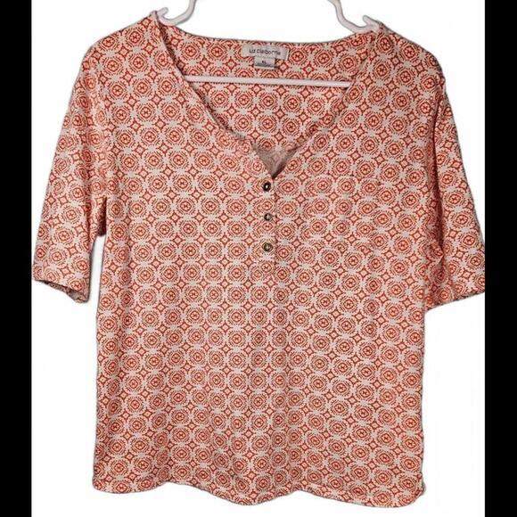 Liz Claiborne Women's Patterned Short Sleeve Top Size XL - Picture 1 of 7